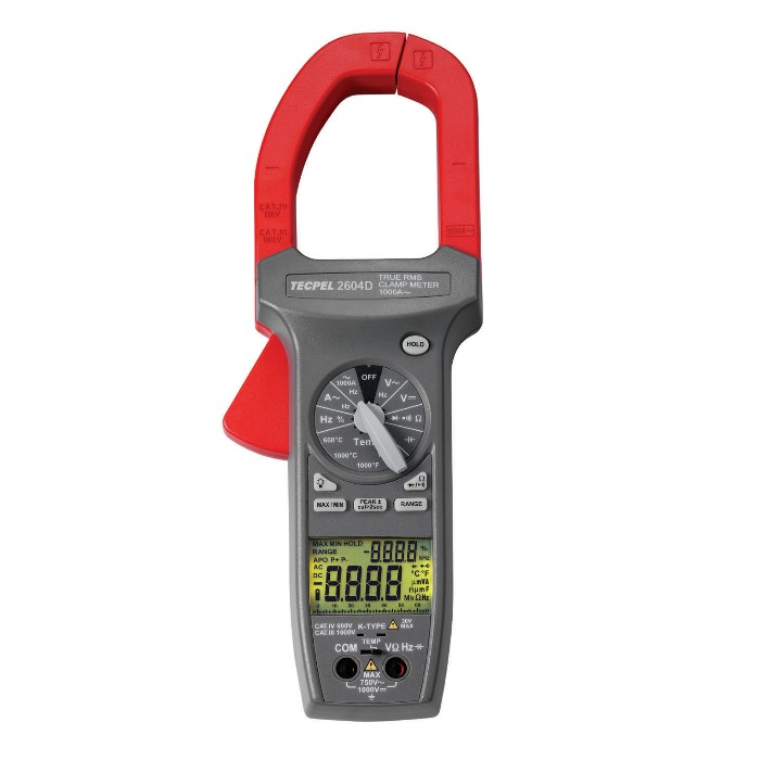 Digital clamp meter 6600 digit 1,000A AC/DC frequency measure. DCM-2604D